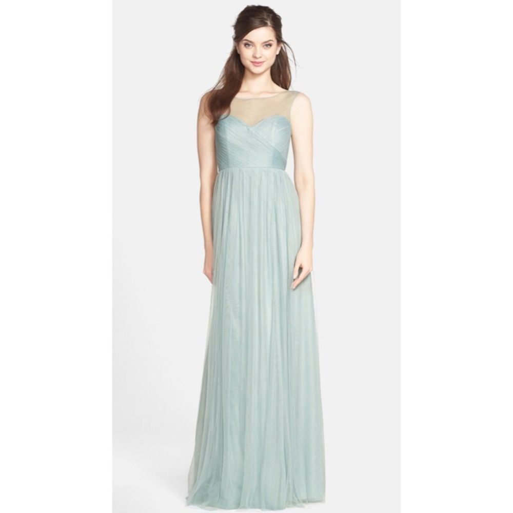 Jenny Yoo Mint Green Tulle A-Line Gown